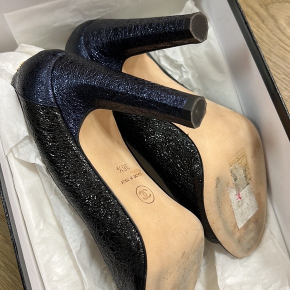 Chanel metallic open tow pump size 6.5 - Picture 6 of 9